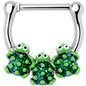 16G 5/16 Textured Turtle Trio Cartilage Clicker