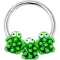 16G 3/8 Texture Turtle Trio Hinged Segment Ring