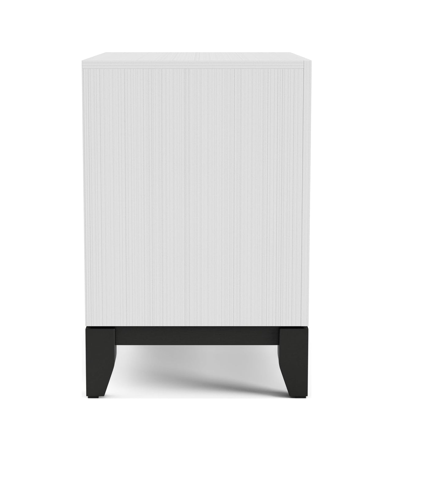 Two Tone Nightstand with 2 Drawers, Wooden Legs, White Finish, Bedroom