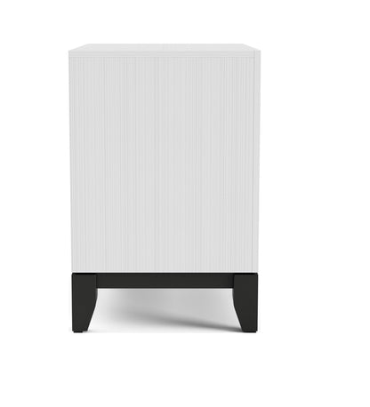 Two Tone Nightstand with 2 Drawers, Wooden Legs, White Finish, Bedroom