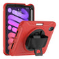 360 Degree Rotary Kickstand PC + TPU Hybrid Tablet Case Cover with Hand Strap for iPad mini (2024) / mini (2021)