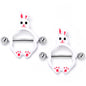 14G 9/16 Bunny White Rabbit Nipple Shield Set