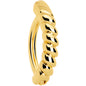 Gold Tone Classic Rope Style Hinged Hoop Belly Ring