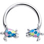16G 3/8 Glitter Turtle Horseshoe Circular Barbell