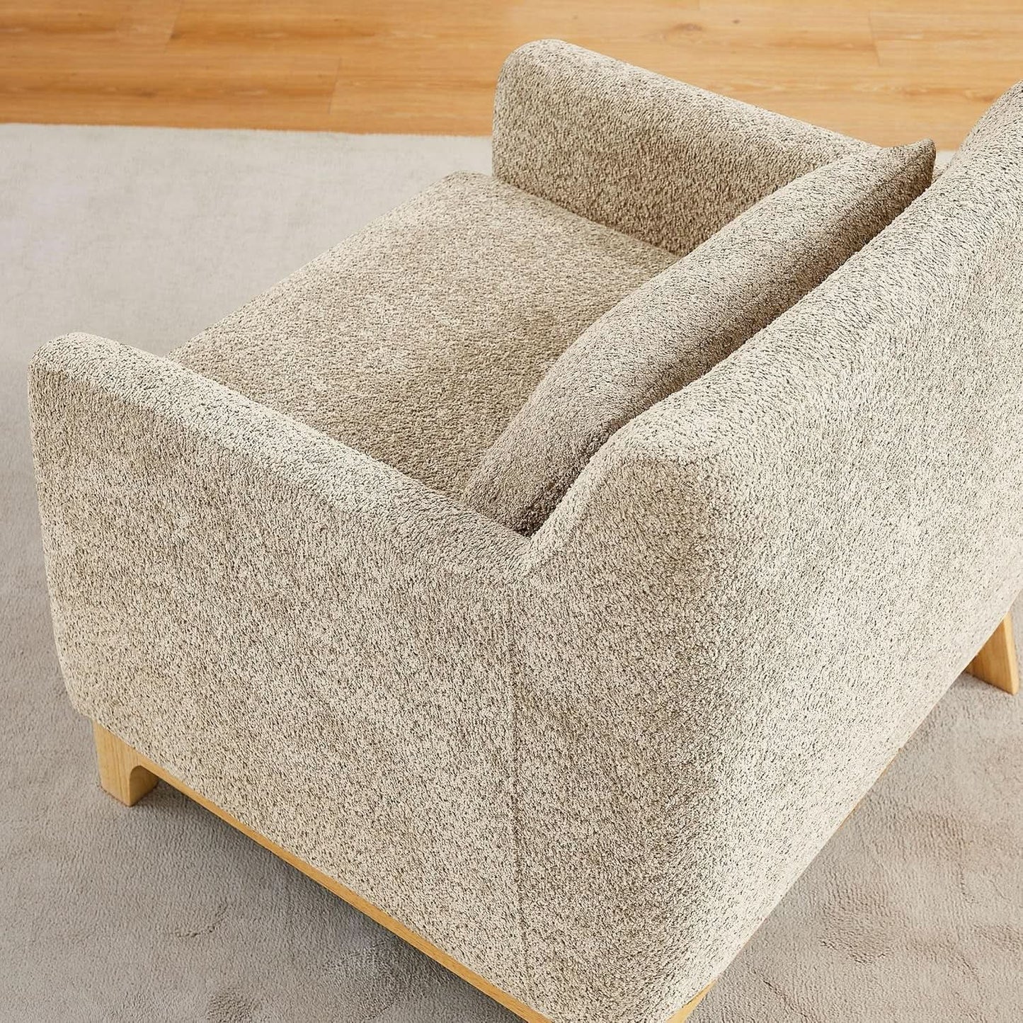 Luxurious Sherpa Oversized Accent Chair Camel Plush