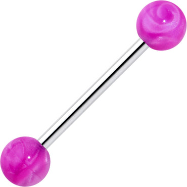 Color Acrylic Ball Tongue Ring Surgical Steel Barbell