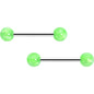 14G 9/16 Color Acrylic Ball Ends Barbell Nipple Ring Set