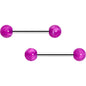 14G 9/16 Color Acrylic Ball Ends Barbell Nipple Ring Set