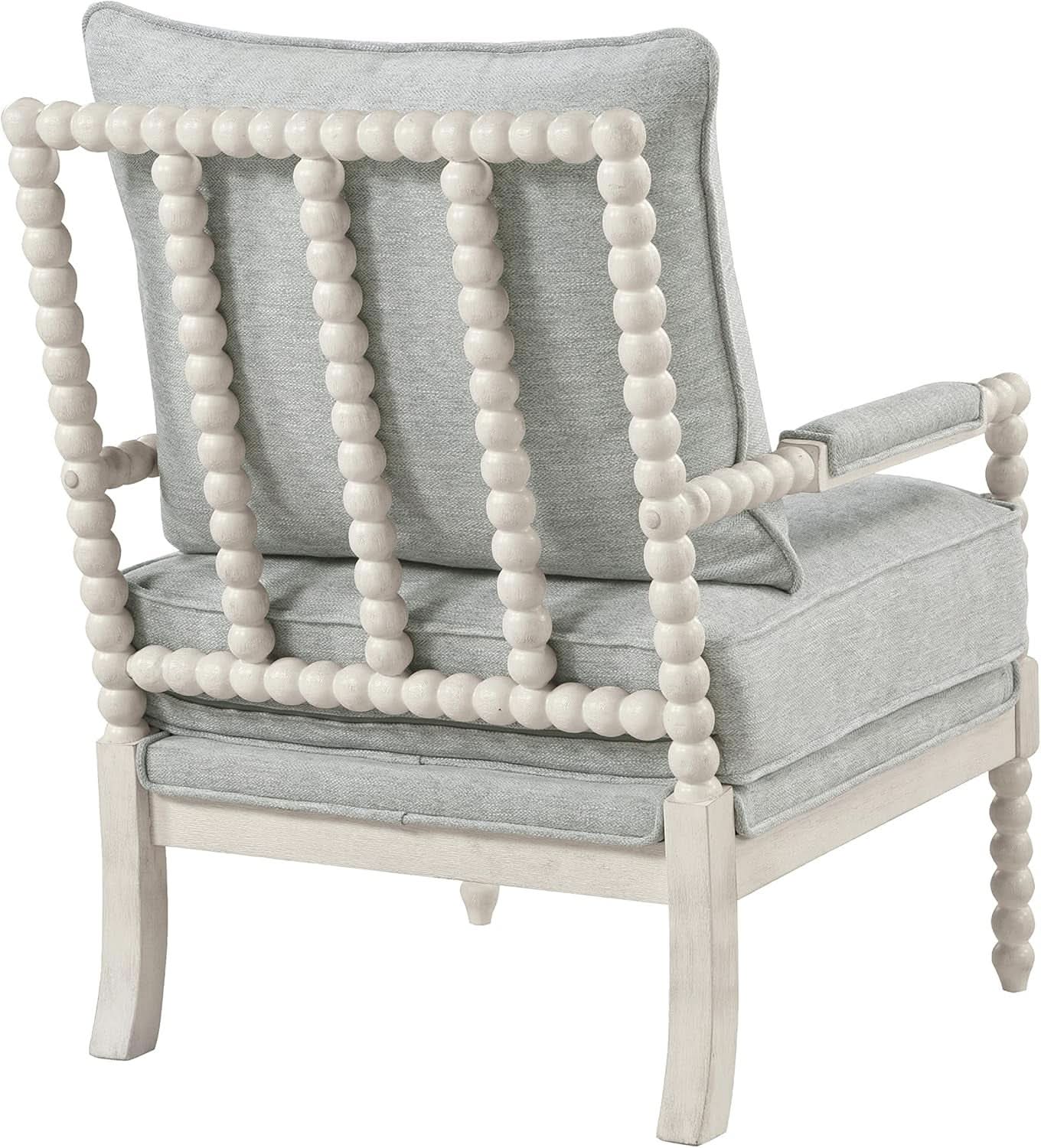 Spindle Accent Chair Smoke Grey Textured Upholstery