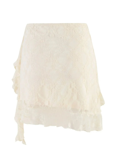 Lace Ruffle Mini Skirt