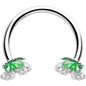 16G 3/8 Butterfly Green Splash Horseshoe Circular Barbell