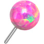 Pink Synthetic Opal ASTM F-136 4mm Flat Back Earring Push In Top