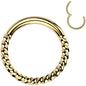 16G 3/8 Gold Tone Braided Style Precision Hinged Segment Ring