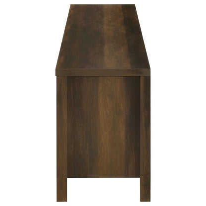 Carey 79-inch TV Stand Fireplace Media Console Dark Pine