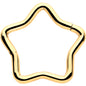 16G 5/16 Gold Tone Star Shaped Hinged Segment Ring