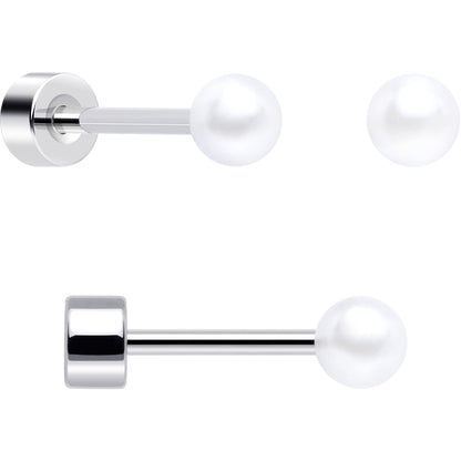 20G Aurora Gem White Orb Butterfly Flatback Earring Set of 6