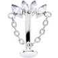 Gem Chain Dangle Titanium Push In Threadless Floating Belly Ring
