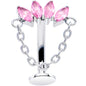 Gem Chain Dangle Titanium Push In Threadless Floating Belly Ring