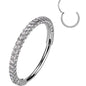 18G Implant Grade Titanium Triple Sided Micro Gem Hinged Nose Hoop