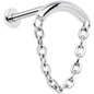 18G 5/16 Titanium Threadless Chain Dangle Hidden Helix Earring