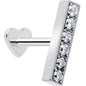 18G 1/4 Clear Gem Implant Grade Titanium Threadless Bar Reversible Flatback Stud