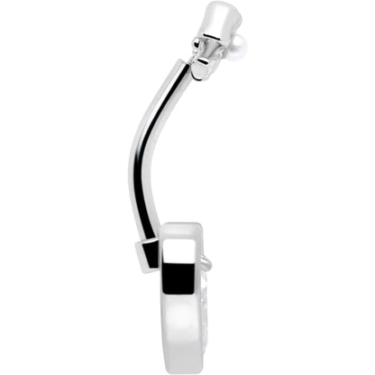 Love Ribbon Heart Double Mount Belly Ring