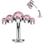 Cubic Zirconia Gem Titanium Curve Threadless Floating Belly Ring