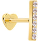 18G 1/4 Clear Gem Gold Plated Implant Grade Titanium Threadless Bar Flatback Stud