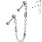 18G 5/16 CZ Gem Cartilage Chain Earring Double Piercing