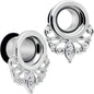 Clear Gem Drop Filigree Single Flare Tunnel Plug Set 6mm to 16mm