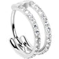 20G Double Row Micro Gem Implant Grade Titanium Hinged Double Hoop Nose Ring