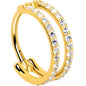 18G Double Row Micro Gem Implant Grade Titanium Hinged Double Hoop Nose Ring