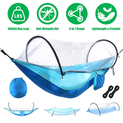 Camping Hammock with Mosquito Net - 440lbs Capacity Portable