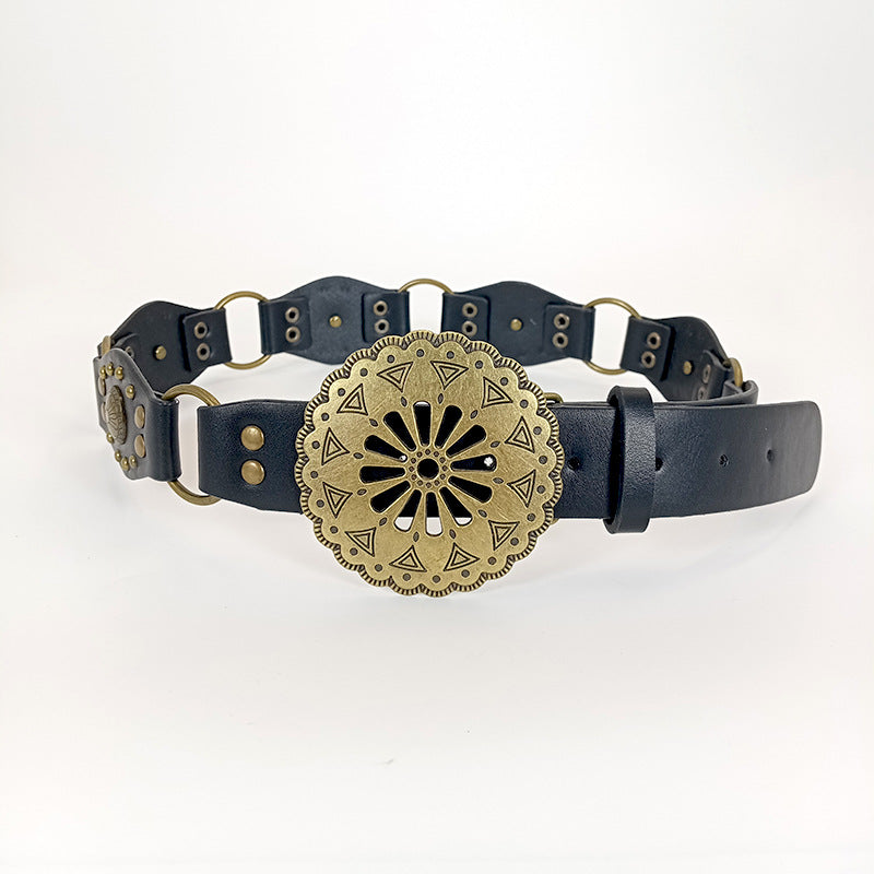 Retro Denim Female Ornament With Skirt All-matching Rivets Belt Fashion Waist Seal