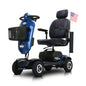 Mobility Scooter 4-Wheel Metal Blue 16 Mile USB 360 Swivel Seat Anti-Tip