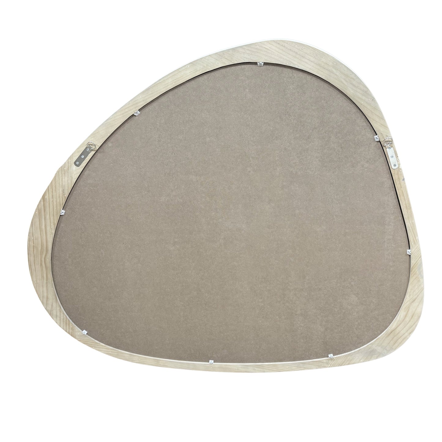 Wall Mirror Asymmetrical Solid Pine Wood Natural Mid-Century 44.9x38.9 In