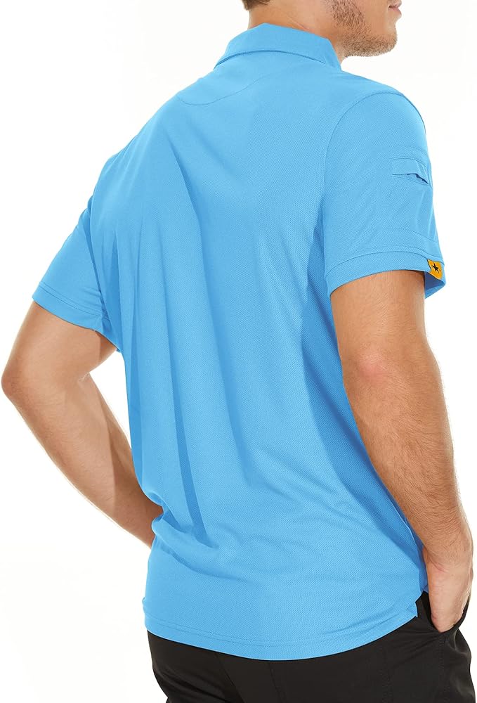 V VALANCH Mens Polo Shirts Short Sleeve Moisture Wicking Golf Polo Athletic Collared Shirt Tennis T-Shirt Tops