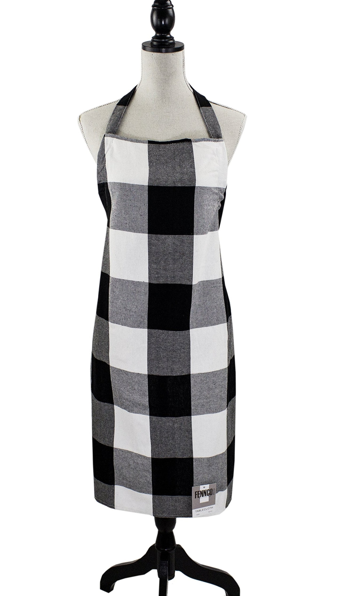 Fennco Styles Buffalo Check Plaid Design Cotton Kitchen Full Size Apron