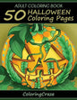 Adult Coloring Book: 50 Halloween Coloring Pages - Paperback