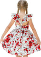 Girls Floral Cotton Dress - Sleeveless Summer Dress with Zipper Closure