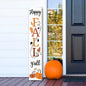AUSTAB Happy Fall Y'all Wooden Porch Sign 47.2" x 7.8" White Autumn Decor
