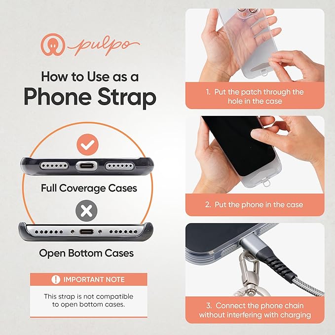 Pulpo 2-in-1 Cell Phone Wrist Strap and Lanyard Black - Anti Theft Phone Lanyard for Men & Women, Wrist Straps for Phones, Lanyards for Smartphones, Adjustable Cellphone Leash & Safety Strap Tether