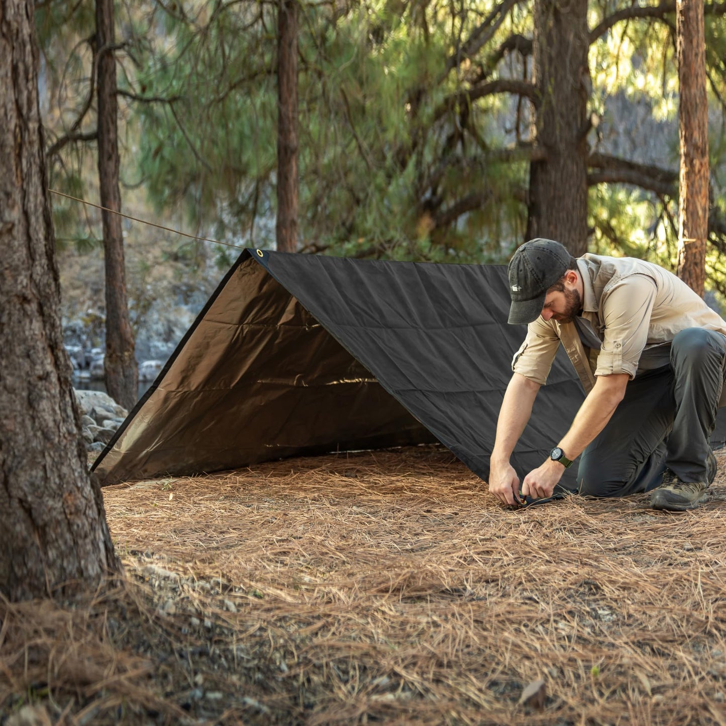 Arcturus XL Heavy Duty Survival Blanket – Insulated Reflective Thermal Camping Tarp - 8.5 FT x 12 FT (Olive Green)