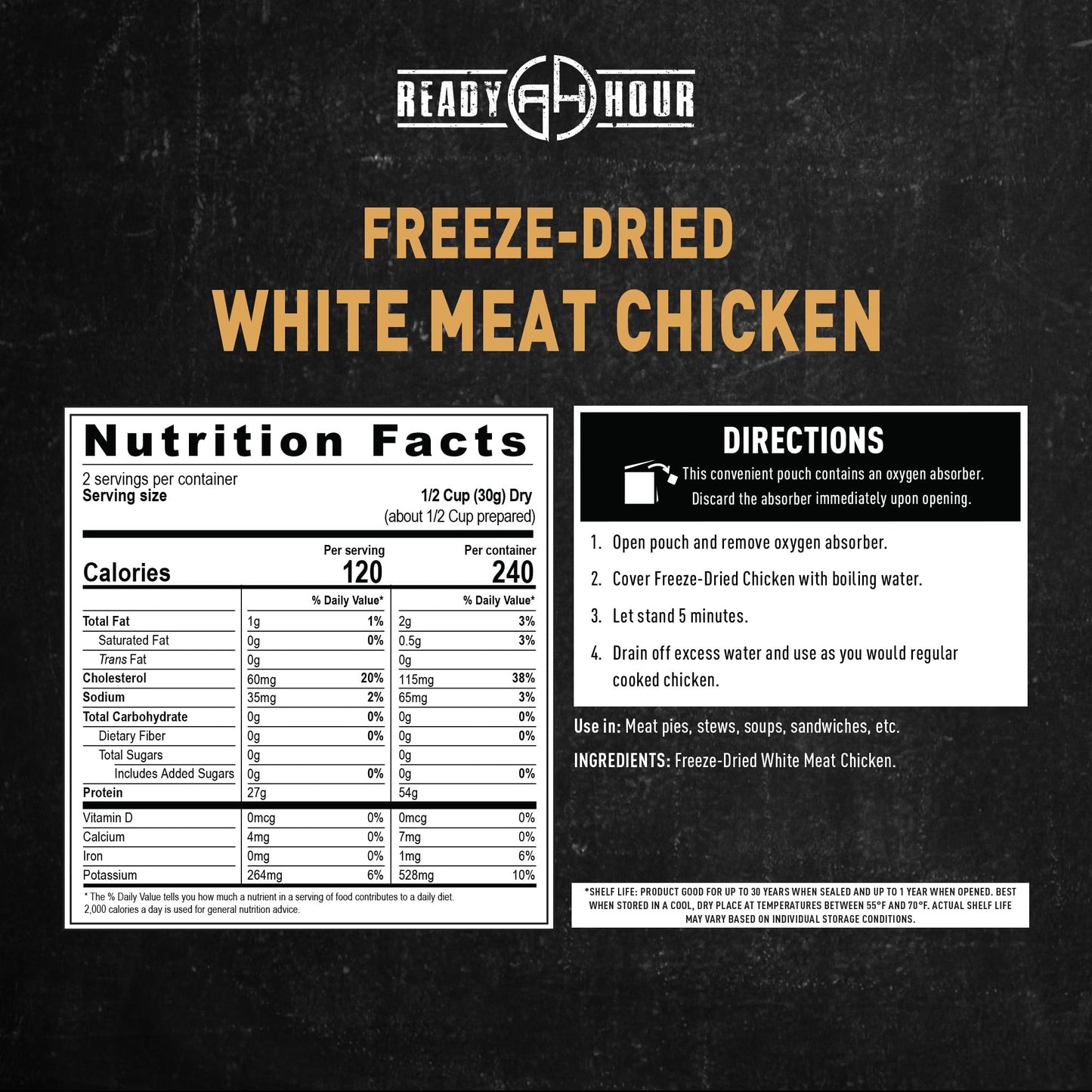 Ready Hour Black Bean Burger Mix Case Pack – 36 Servings (6 Pouches) – Emergency Vegetarian Food, Long Term Storage, Shelf-Stable Veggie Burger, Survival Food Mix
