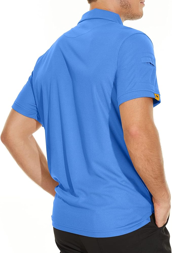 V VALANCH Mens Polo Shirts Short Sleeve Moisture Wicking Golf Polo Athletic Collared Shirt Tennis T-Shirt Tops
