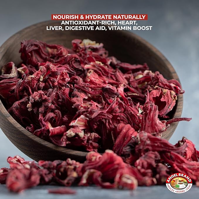 Angel Brand Sorrel leaves 1 Lbs Pouch - Discover Rich Flavor and Aroma of Healthful Delights with Hibiscus Flowers leaf, Crafting Flavorful, Refreshing, and Nutritious Beverages to Elevate Health