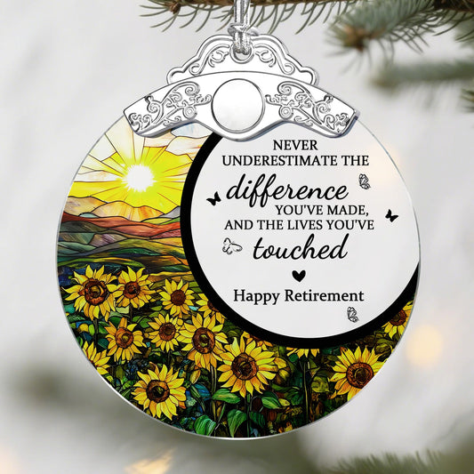 Jocidea Retirement Gifts Stained Glass Christmas Ornament Design E