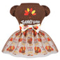 Sebaoyu Thanksgiving Dog Dress Brown Turkey Outfit Medium Size