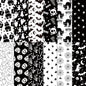 Halloween Scrapbook Paper 24 Sheets 11.8x11.8 Black & White Double-Sided