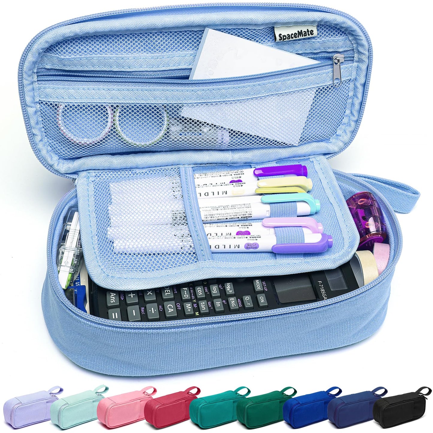 Large Pencil Case 1800ml - Heavy Duty Canvas School Supplies Organizer for Kids Students